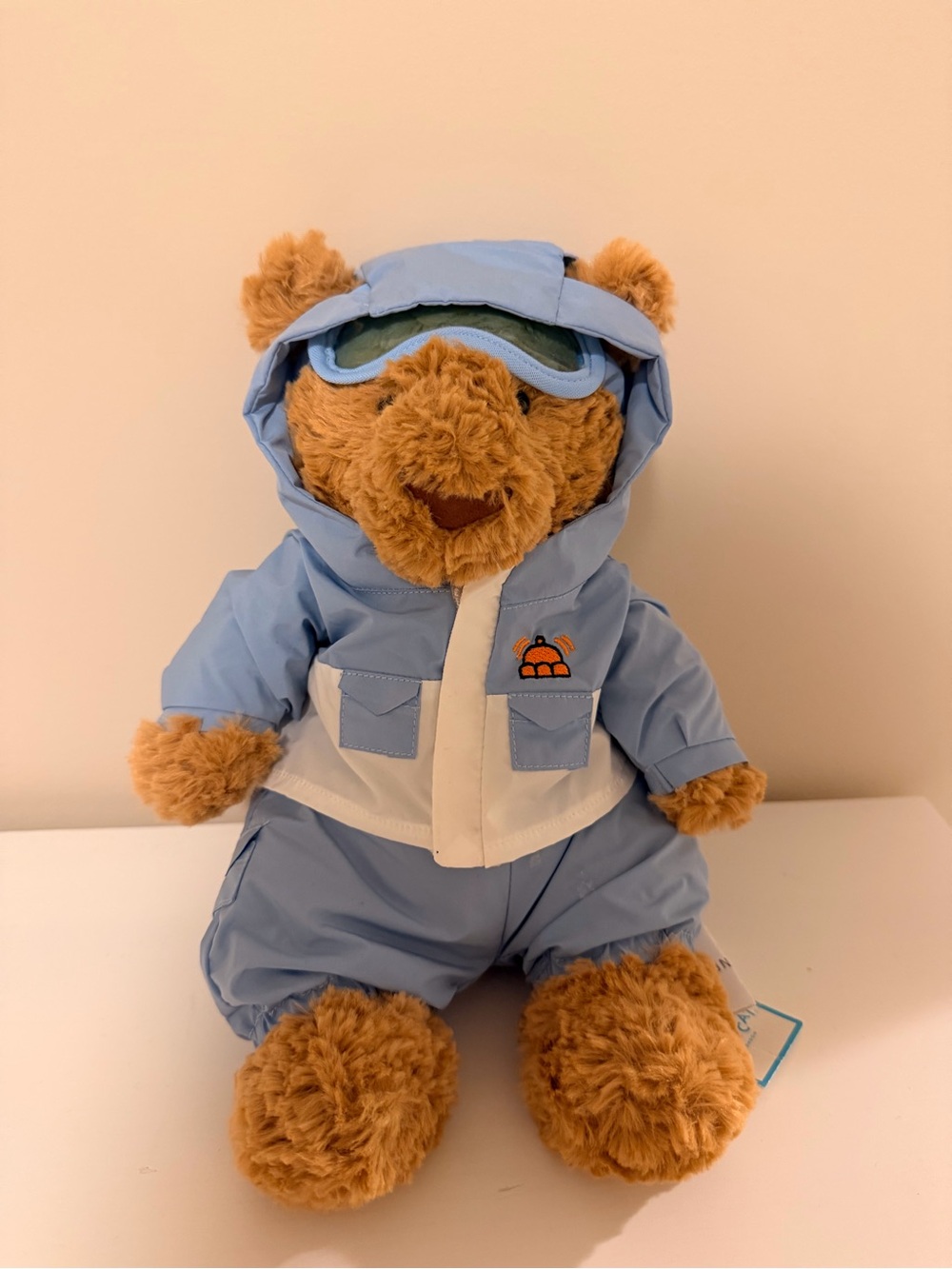 Jellycat Brown Bear in Light Blue Snowsuit
